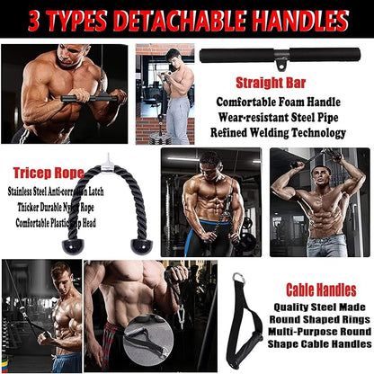 Taeku Fitness LAT and Lift Pulley System, Upgraded Weight Cable Pulley LAT Pull Down Machine Attachments Home Gym Training Equipment for Biceps Curl Triceps Forearm