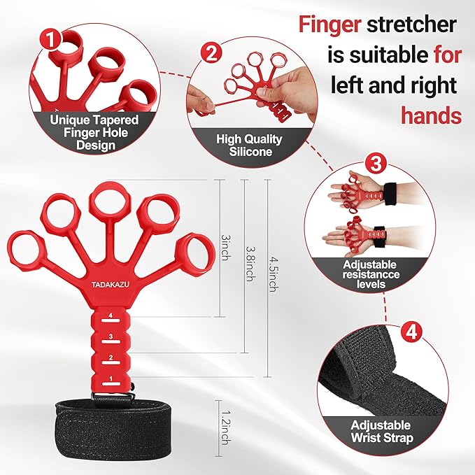 Grip Strength Trainer Kit (5 Pack) Adjustable Resistance Hand Gripper,Finger Exerciser,Hand Extension Exerciser,Stress Relief Ball and Forearm Workout Ring for Muscle Building Injury Recover