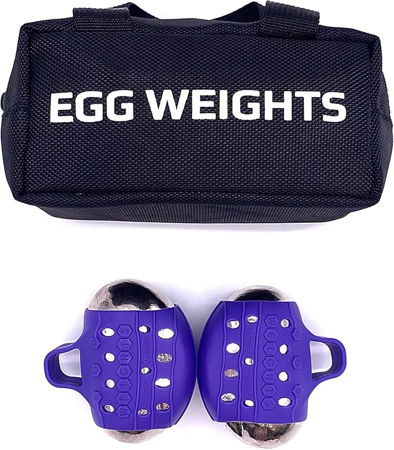 Egg Weights Knockout Max 5.0 lbs Set Bismuth Hand Weights with Anti-Slip Silicone Rubber Finger Loop for Shadowboxing, Kickboxing for Men and Women - 2 Eggs, 2.5 lbs Each + Free E-Book Workout Guide