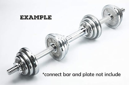 Threaded Dumbbell 12.6/14.2/14.8/15.7/18.1/19.7/22inch(32/35/38/40/46/50/56cm) curved Handles/Adjustable Dumbbell Bar Handles - Fit 1 inch Standard Weight Plate - Weightlifting Accessories - Sold in Pair