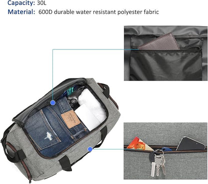 Water Resistant Sports Gym Travel Weekender Duffel Bag with Shoe Compartment