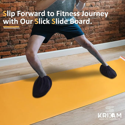 Slide Board Workout Equipment with A Pair of Booties and Sliding Bumpers for Pros and Beginners