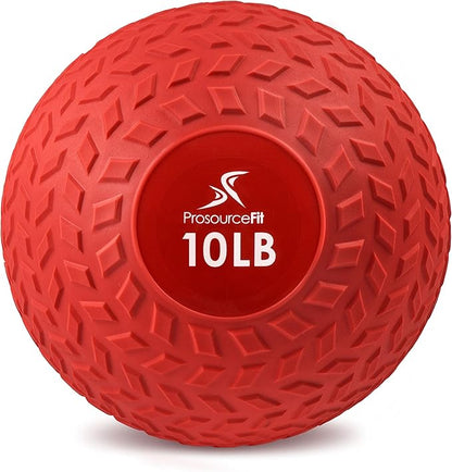 ProsourceFit Slam Medicine Balls 5, 10, 15, 20, 25, 30, 50lbs Smooth and Tread Textured Grip Dead Weight Balls for Strength and Conditioning Exercises, Cardio and Core Workouts