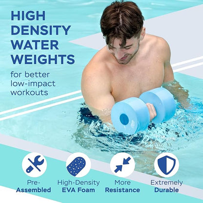 Sunlite Sports Water Workout Combo Set, High Density Water Weight, Swim Belt, Soft Padded, Water Aerobics, Aqua Therapy, Pool Fitness, Water Exercise