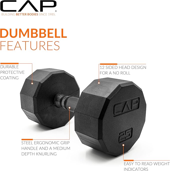 CAP Barbell Coated Hex Dumbbell Weight