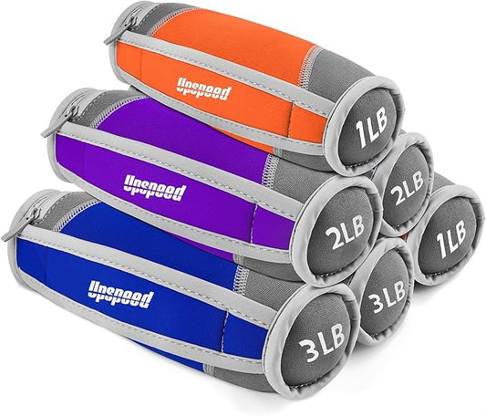 Hand Weights Set, Detachable Soft Hand Weights of 6 (1lb, 2lbs, 3lbs Each) - Comfortable Walking Hand Weights for Women/Men with Straps - Walking Running Cardio Workout Physical Therapy