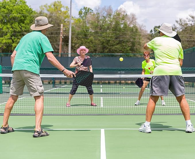 JoncAye Pickleball-Paddles-Set of 4 or 2 Rackets with Balls and Bag | USAPA Approved Pickle-Ball Equipment with Accessories | Fiberglass/Graphite Pickleball Racquet Set for Men, Women, Kids, Adults