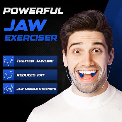 DASZERX® Sports Jaw Exerciser for Men & Women | 4 Resistance Levels Silicone Jawline Exerciser Tablets | Jaw Enhancer - Jaw, Face, and Neck Exerciser, Helps Reduce Stress and Cravings