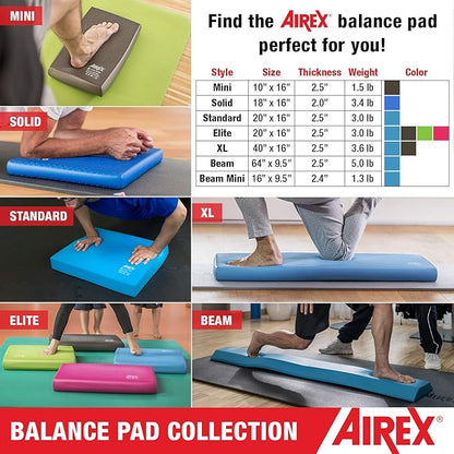 AIREX Balance Pad – Stability Trainer for Balance, Stretching, Physical Therapy, Exercise, Mobility, Rehabilitation and Core Training Non-Slip Closed Cell Foam Premium Balance Pad