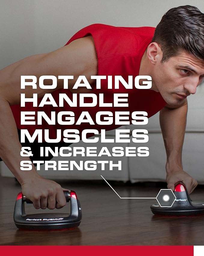 Perfect Pushup Elite, Anti-Slip Rotating Handles Prevent Wrist and Elbow Strain