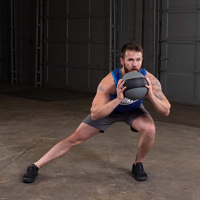 Body-Solid Rubber Medicine Ball - Superior Grip, Textured Surface, Adjustable Air Pressure Fitness Balls - Ideal for Cardio and Core Exercise in Home & Gym Workouts