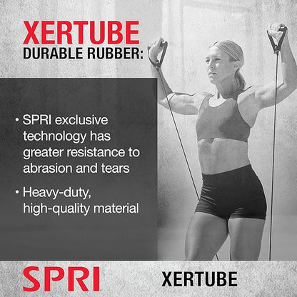 SPRI Xertube Resistance Bands with Handles – All Exercise Cords Sold Separately with Home Gym Workout Fitness Door Anchor Attachment Option