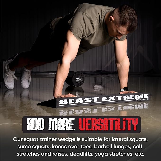 Beast Extreme Wedge Block - Wider Calf Stretcher Slant Board for Extra Stability - Heel Elevated Wedges for Weightlifting, Physical Therapy - Incline Board for Calf Stretching, Strength, Mobility