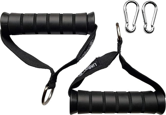 Demon Elite Heavy Duty Fitness Handles (Pair) - Cable Machines & Resistance Bands (Black)