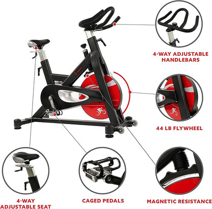 Sunny Health & Fitness Evolution Pro Magnetic Belt Drive Indoor Exercise Cycling Bike