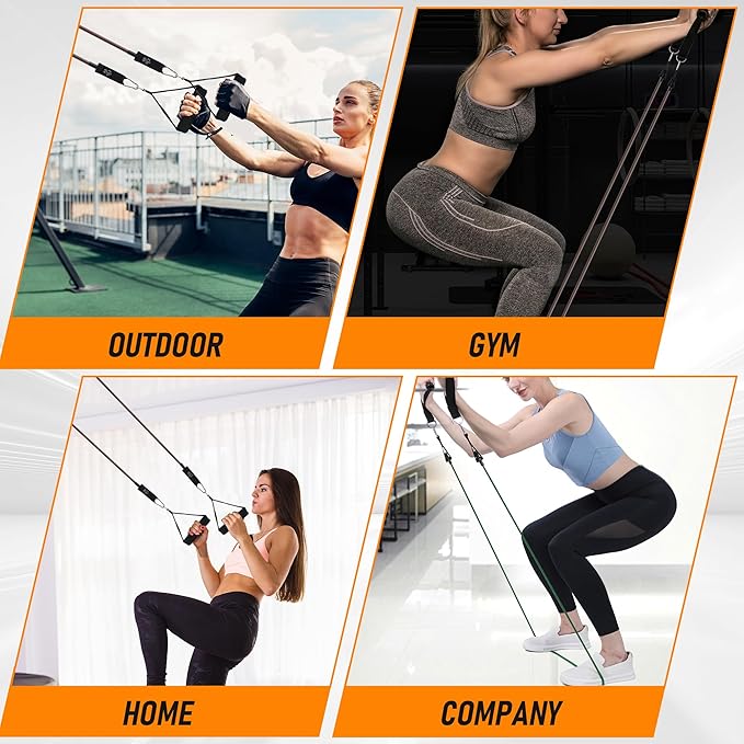 Pilates Bar Kit with Resistance Band for Working Out 200lbs Heavy Duty Resistance Band with Handles Bar Yoga Pilates Equipment for Men Women Home Gym Full Body Workout Equipment