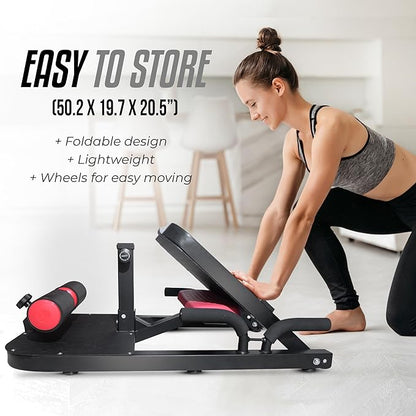 Yes4All Hip Thrust Machine Including Resistance Bands, Glute Machine Sissy Squat Machine, Hip Thrust Bench for Glute Training