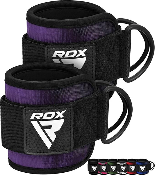 RDX Ankle Straps for Cable Machines Resistance Bands Attachment 7mm Neoprene 10”x4”, Gym