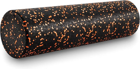 ProsourceFit High Density Foam Rollers 12 - Inches long, Firm Full Body Athletic Massage Tool for Back Stretching, Yoga, Pilates, Post Workout Muscle Recuperation, Black