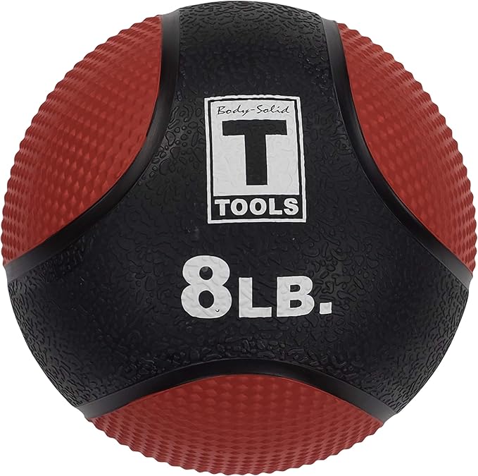 Body-Solid Rubber Medicine Ball - Superior Grip, Textured Surface, Adjustable Air Pressure Fitness Balls - Ideal for Cardio and Core Exercise in Home & Gym Workouts