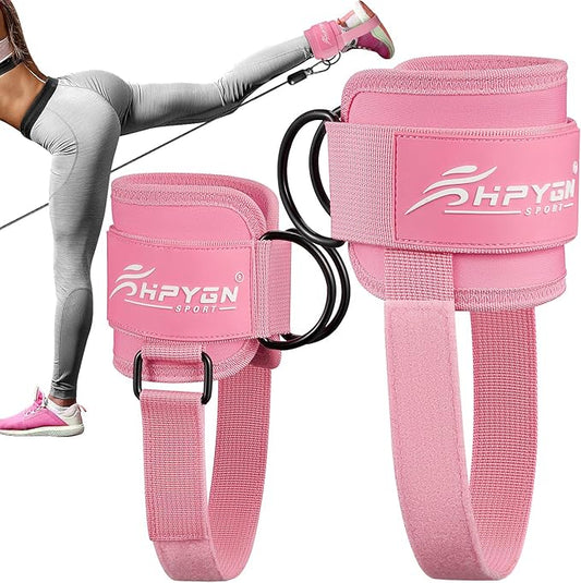 Ankle Strap for Cable Machine, Padded Ankle Straps for Cable Machine Kickbacks, Glute Workouts, Leg Extensions, Curls, Booty Hip Abductors Exercise, Adjustable Comfort Ankle Cuff for Gym