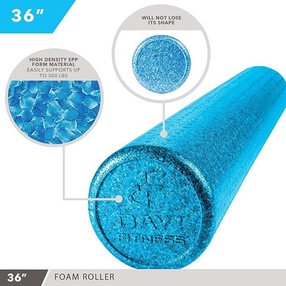 High-Density Round Foam Rollers - 4 Size and 8 Color Options - Massage Rollers for Stretching, Deep Tissue and Myofascial Release