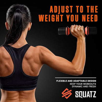 SQUATZ 5 lbs. Dumbbell Weight Set - Adjustable Weight All-in-One Versatile Dumbbells for Women, Non-Slip Neoprene Ideal for Common Movement and Multi Functional Exercise, Home Gym Training