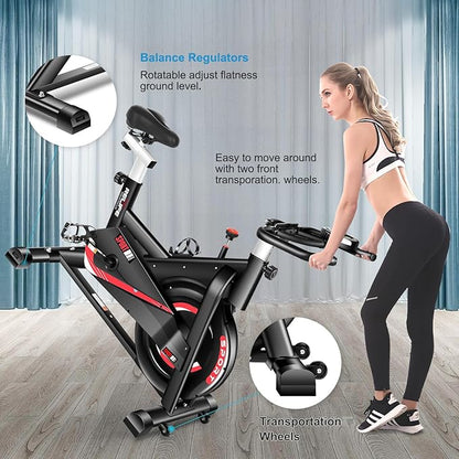 RELIFE REBUILD YOUR LIFE Exercise Bike Indoor Cycling Bike Fitness Stationary All-inclusive Flywheel Bicycle with Resistance for Gym Home Cardio Workout Machine Training New Version