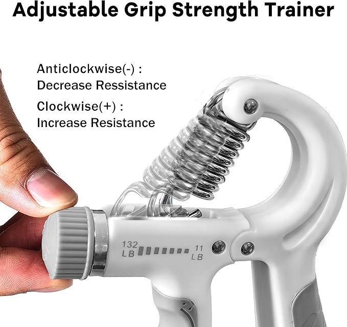 FLYFE Grip Strength Trainer, Plastic, 2 Pack / 5 Pack, 11-132 lbs, Forearm Strengthener, Hand Squeezer Adjustable Resistance, Hand Grip Strengthener for Muscle Building and Injury Recovery