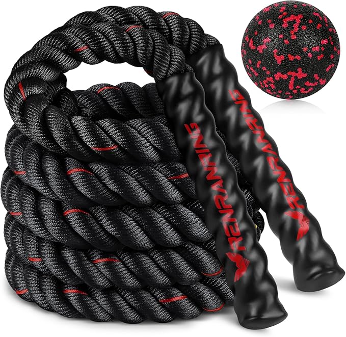 Jump Rope, 3lb 4lb 5lb Weighted Jump Rope for Fitness, 9.8ft Heavy Jumping Ropes for Exercise, Adult Workout Rope for Men & Women Improve Strength, Skipping Rope for Gym Training, Home Workout