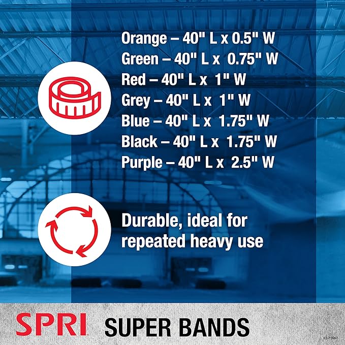 SPRI Superbands - Resistance Band for Assisted Pull-ups, Core Fitness, and Strength Training Resistance Exercises - Versatile Tool for Flexibility, Stamina, and Balance - 0.5", Orange