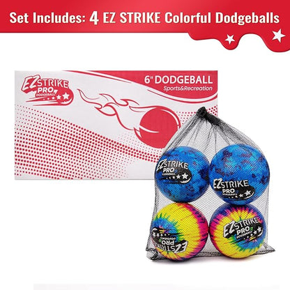 Dodgeballs, Foam Playground Ball Set, 6” Dodge Balls Kick Ball for Kids&Adults, Hand Ball for Outdoor&Indoor with Mesh Storage Bag