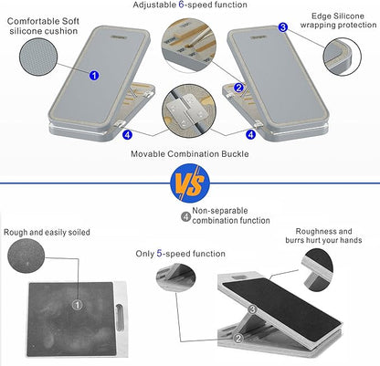 Portable Slant Board is Used for Calf Stretcher, Squat Wedge and Physical Therapy Equipment. 6-Level Adjustable Slant Board Suitable for Knee Ankles and Legs,Can be Separated and Combined Easy