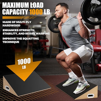 Slant Board, Calf Stretcher Slant Board for Calf Stretching, Squats, Knees Over Toes, Weightlifting, and Fitness, Larger Board Capability for More Professional Workout