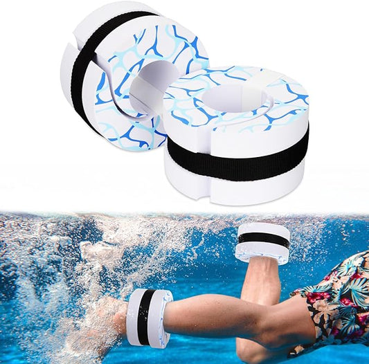 Swim Aquatic Cuffs,High-Density EVA Water Aerobics Float Ring Fitness Pool Exercise Weights Set, Water Ankles Arms Belts with Detachable Adjustable Webbing for Swim Fitness Training