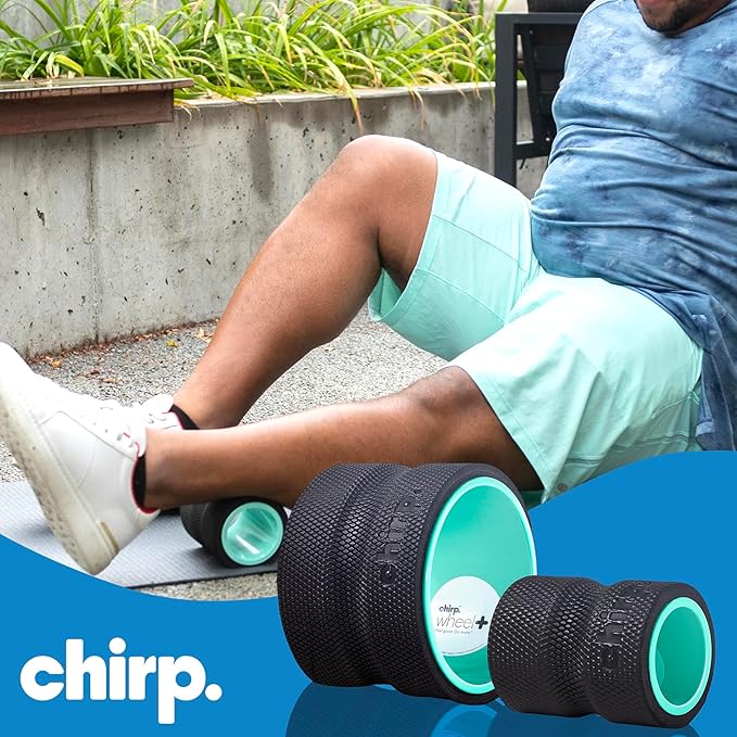 Chirp Wheel Foam Roller - Targeted Back Foam Roller for Back Pain Relief, Deep Tissue Muscle Massage, Trigger Point Round Foam Roller - High Density Foam Roller for Physical Therapy & Exercise