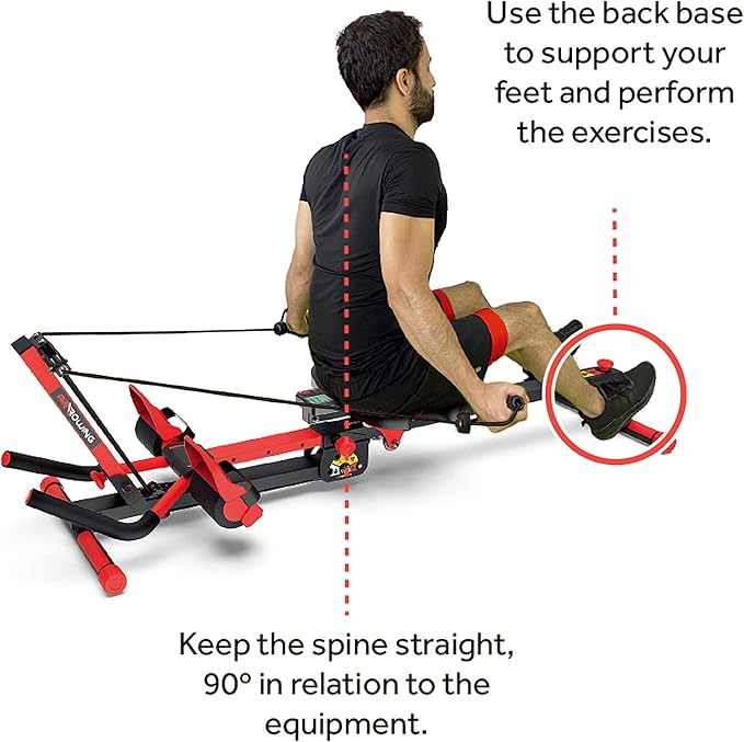 3-in-1 Foldable Rowing and Ab Machine with LCD