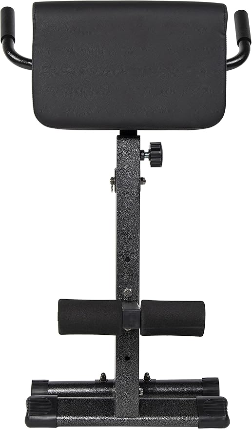 Signature Fitness Adjustable Roman Chair AB Back Hyperextension Bench with Handle, 300-Pound Capacity Black