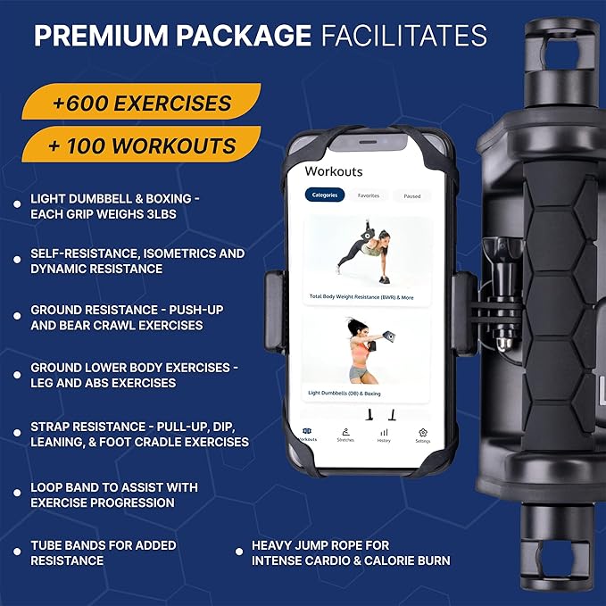 Ultimate Fitness Strength Trainer iOS App & Portable Hand-Held Calisthenic Gym - Olympus Grip by Fitnix