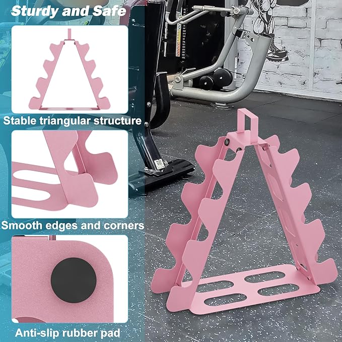 Dumbbell Rack, A-Frame Metal Dumbbell Holder with Handle, Multilevel Weight Storage Organizer for Dumbbells, Tree Shape Compact Weight Rack/Holder, Perfect for Child/Women Home Gym