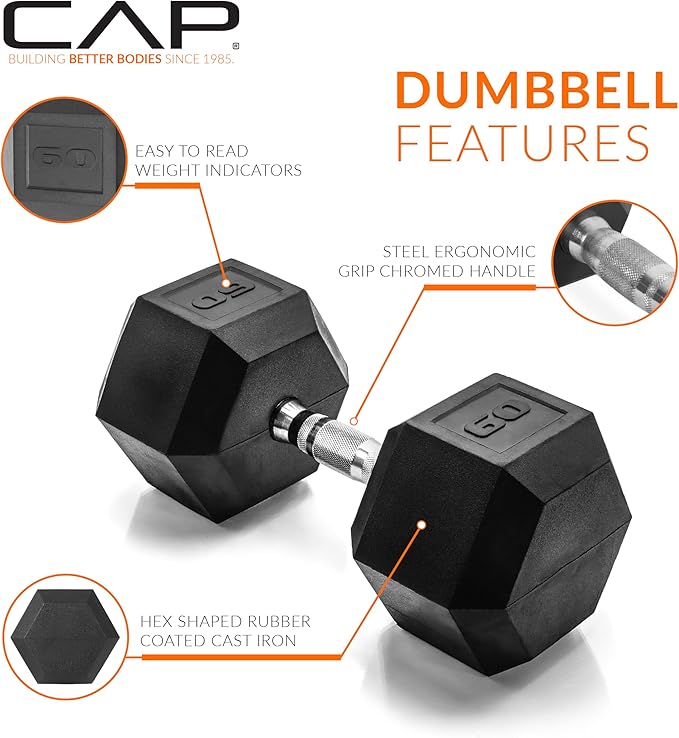 CAP Barbell Coated Hex Dumbbell Weight