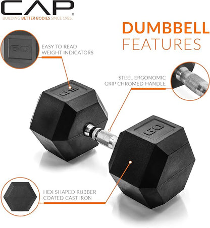 CAP Barbell Coated Hex Dumbbell Weight