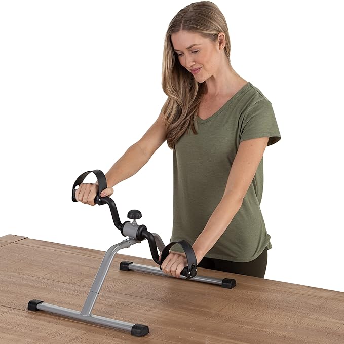 Portable Under Desk Stationary Fitness Machine Collection - Indoor Exercise Pedal Machine Bike for Arms, Legs, Physical Therapy or Calorie Burn by Wakeman Fitness