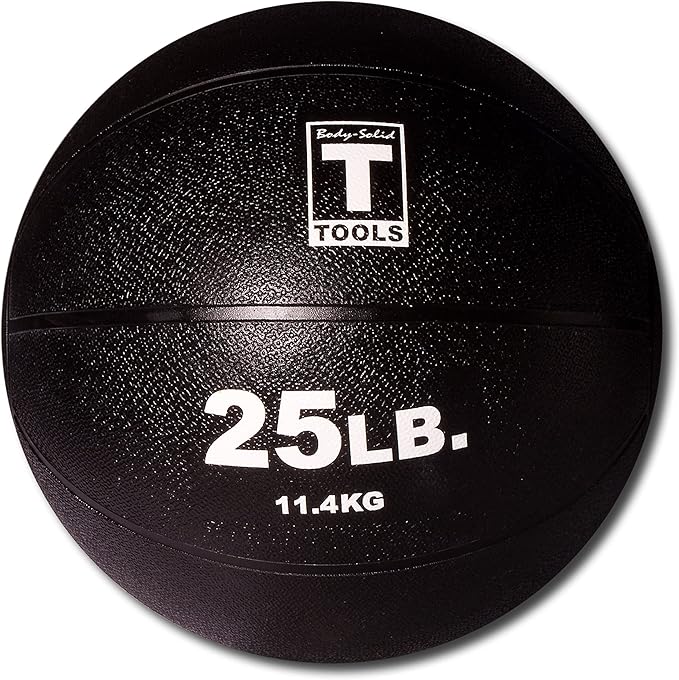 Body-Solid Rubber Medicine Ball - Superior Grip, Textured Surface, Adjustable Air Pressure Fitness Balls - Ideal for Cardio and Core Exercise in Home & Gym Workouts