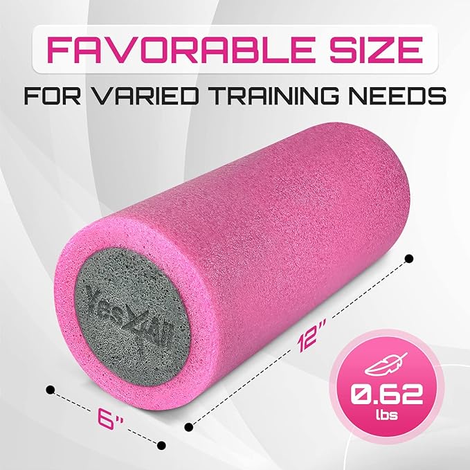 Yes4All Soft-Density Foam Roller 12, 18, 24, 36 inch - Premium Two-Layer PE for Back Pain Relief, Deep Tissue, Legs Massage, Physical Therapy, Muscle Recovery and Exercises