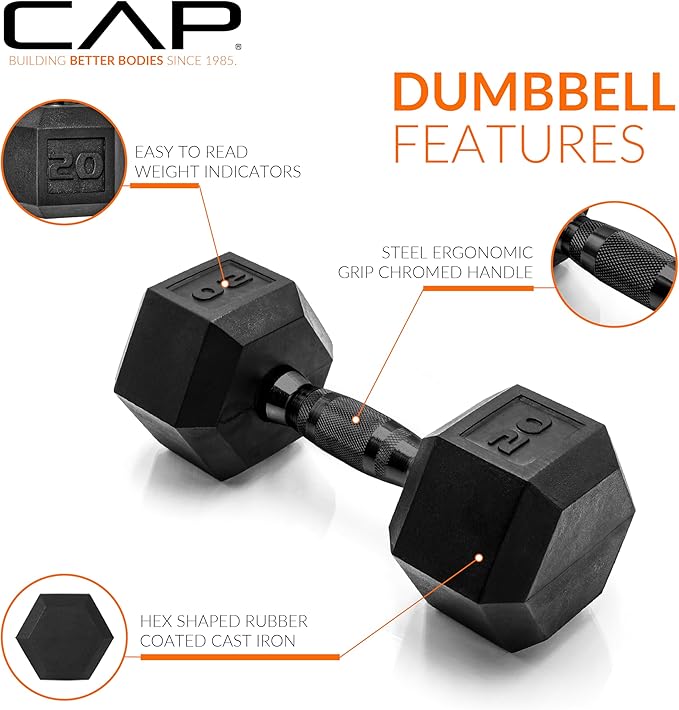 CAP Barbell Coated Hex Dumbbell Weight