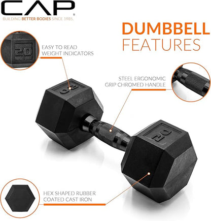 CAP Barbell Coated Hex Dumbbell Weight