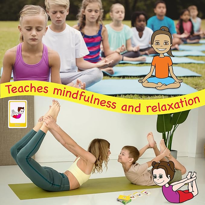 Yoga Cards for Kids - Fun Yoga Pretzels for a Yoga Kid, Yoga Exercises Cards & Kids Yoga Cards, Play Yoga Games for Children & Memory Yoga Game, Yoga Games for Kids, Yoga Preschool - Kids Meditation.