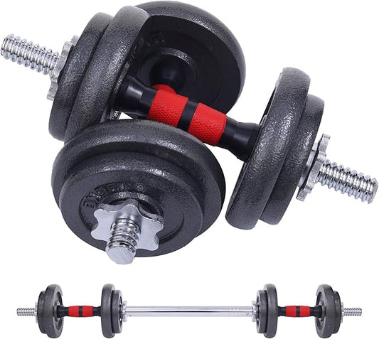 Nice C Adjustable Dumbbells, Barbell Weight Set, Dumbbell Set, Weights Adjustable 22/33/44/66/105 Lbs Home Gym 2 in 1, Anti-Slip Handle, All-Purpose, Office, Fitness