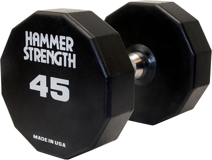 Hammer Strength 12 Sided Urethane Dumbbell 45Lb (1 Dumbbell)